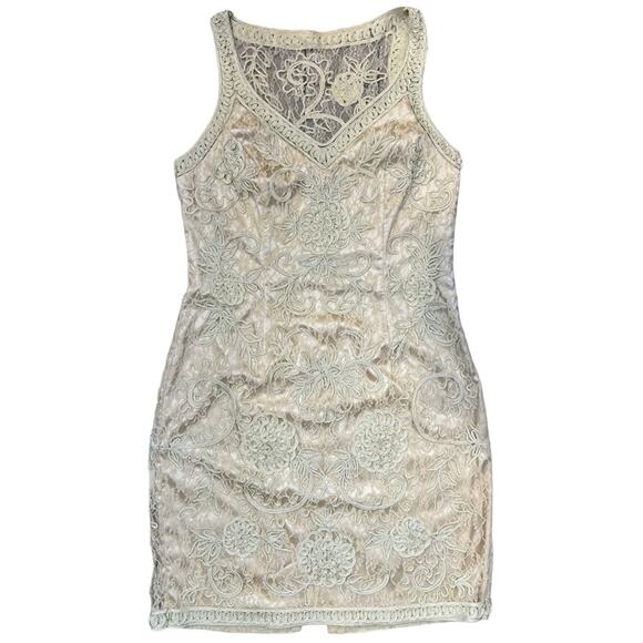 Sue Wong Nocturne Cream Embroidered Lace Cocktail Dress| Size 12 - Picture 7 of 16